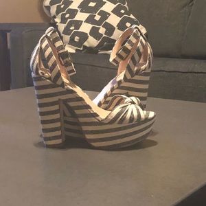 Black and white heels